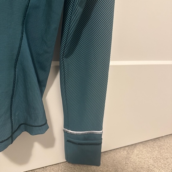Lululemon Teal Ribbed Running Half Zip Sweater Jacket Size 8 Women’s - Picture 13 of 14